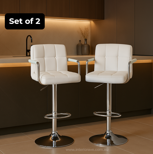 Classic Handle Bar Stool - White - Set of Two – modern bar stool by Interior Ave
