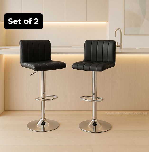 Imperial Bar Stool - Black - Set of Two – modern bar stool by Interior Ave