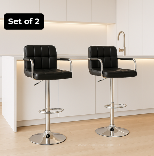 Classic Handle Bar Stool - Black - Set of Two – modern bar stool by Interior Ave