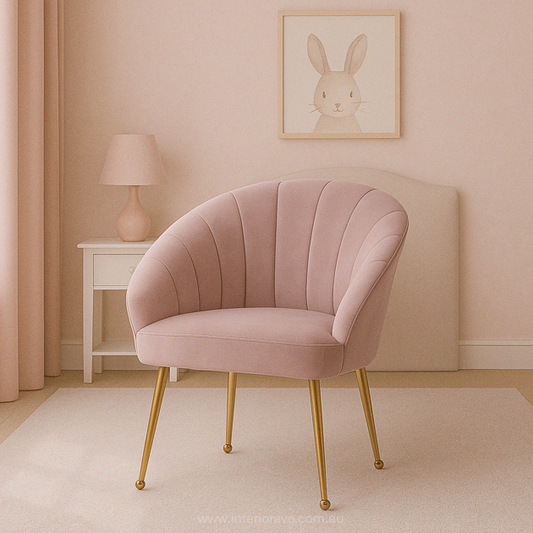 Valence Velvet Armchair - Pink – modern armchair by Interior Ave