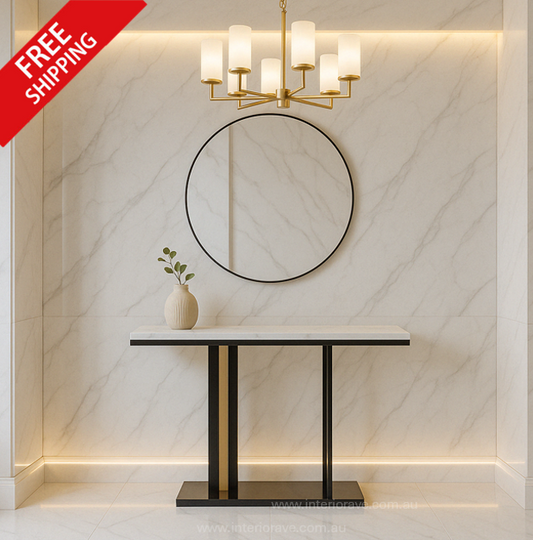 Pandora Hallway Console - White Marble Stone premium furniture by Interior Ave