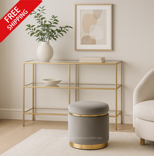 Embler 3 Tier Hallway Console Table - Gold premium furniture by Interior Ave