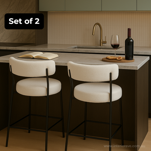 Breeze Boucle Bar Stool - Set of Two – modern bar stool by Interior Ave