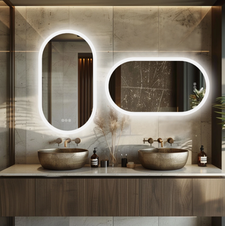 60 x 120cm Oval Frameless LED Bathroom Mirror – LED illuminated bathroom mirror by Interior Ave