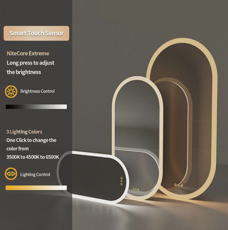 60 x 120cm Oval Frameless LED Bathroom Mirror