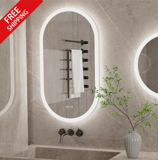 60 x 120cm Oval Frameless LED Bathroom Mirror – LED illuminated bathroom mirror by Interior Ave