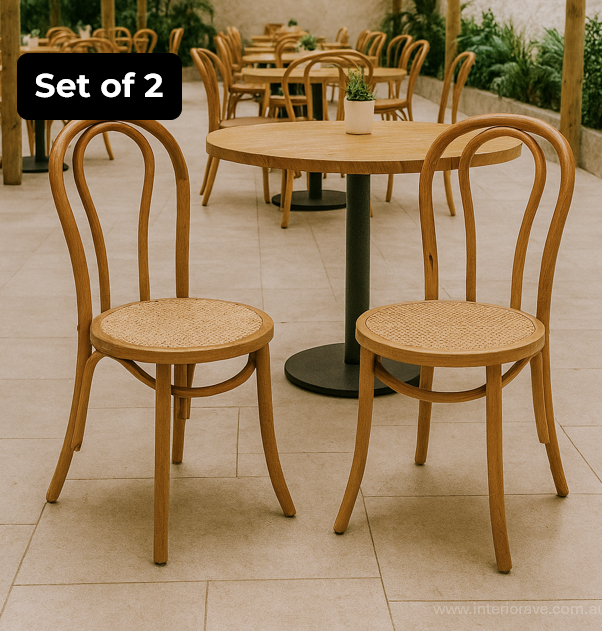 Capri Wood Rattan Cafe Dining Chair - Natural – luxury accent chair by Interior Ave