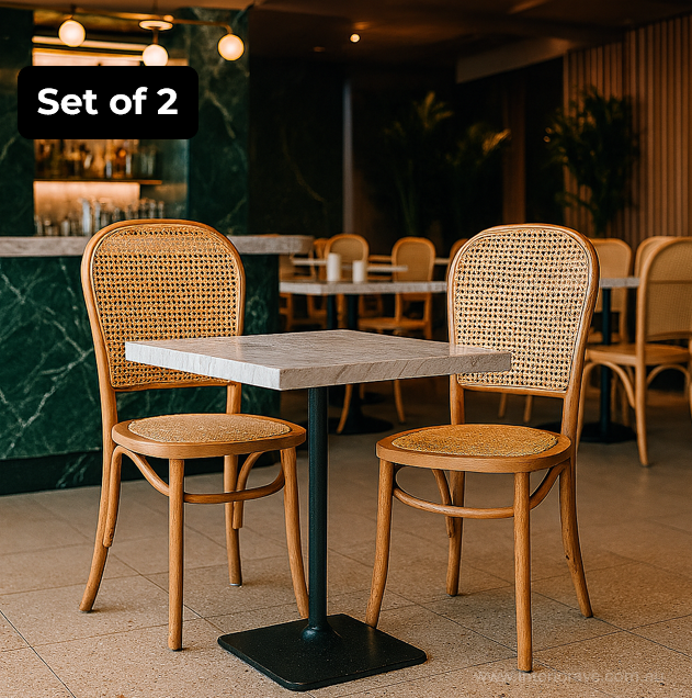 Riviera Wood Rattan Cafe Dining Chair - Natural – luxury accent chair by Interior Ave