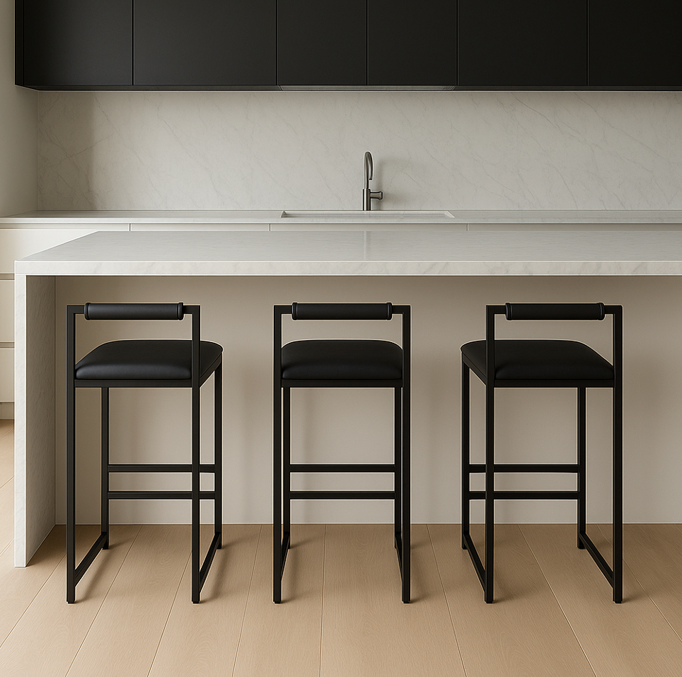 La Maison Bar Stool - Black Leather