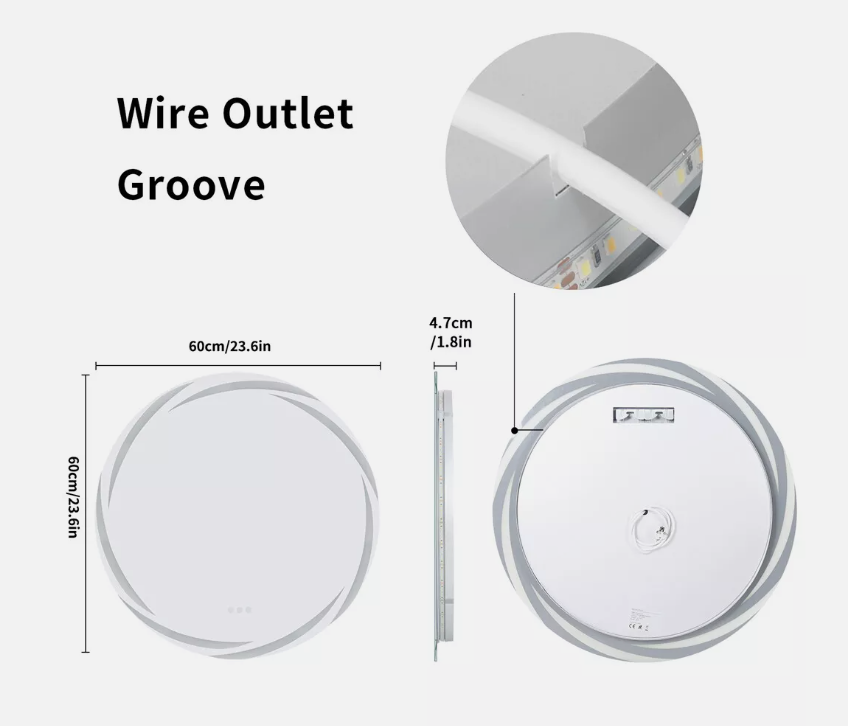 60cm Round Halo LED Bathroom Mirror