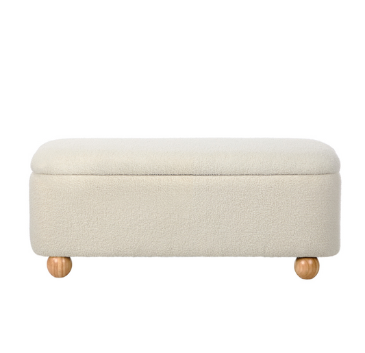 Orion Storage Bench Ottoman - Off White