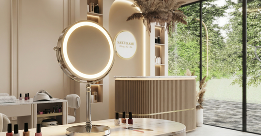 Small Face Makeup Mirror with LED Light