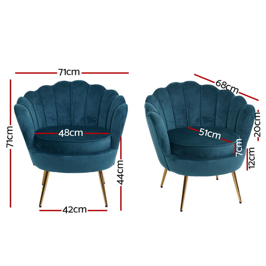 Shell Accent Chair - Navy Blue – furniture piece by Interior Ave