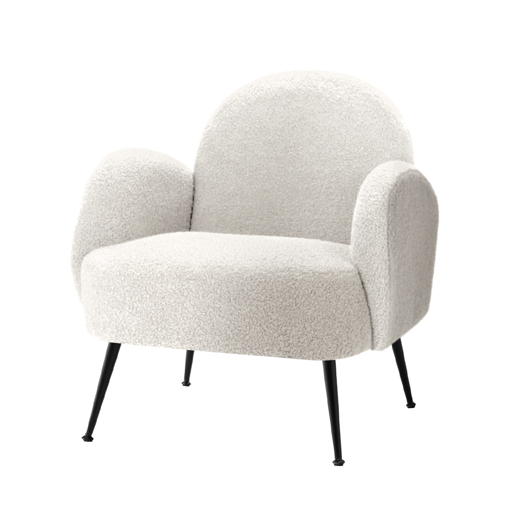 Ebony Boucle Occasional Chair - White – furniture piece by Interior Ave