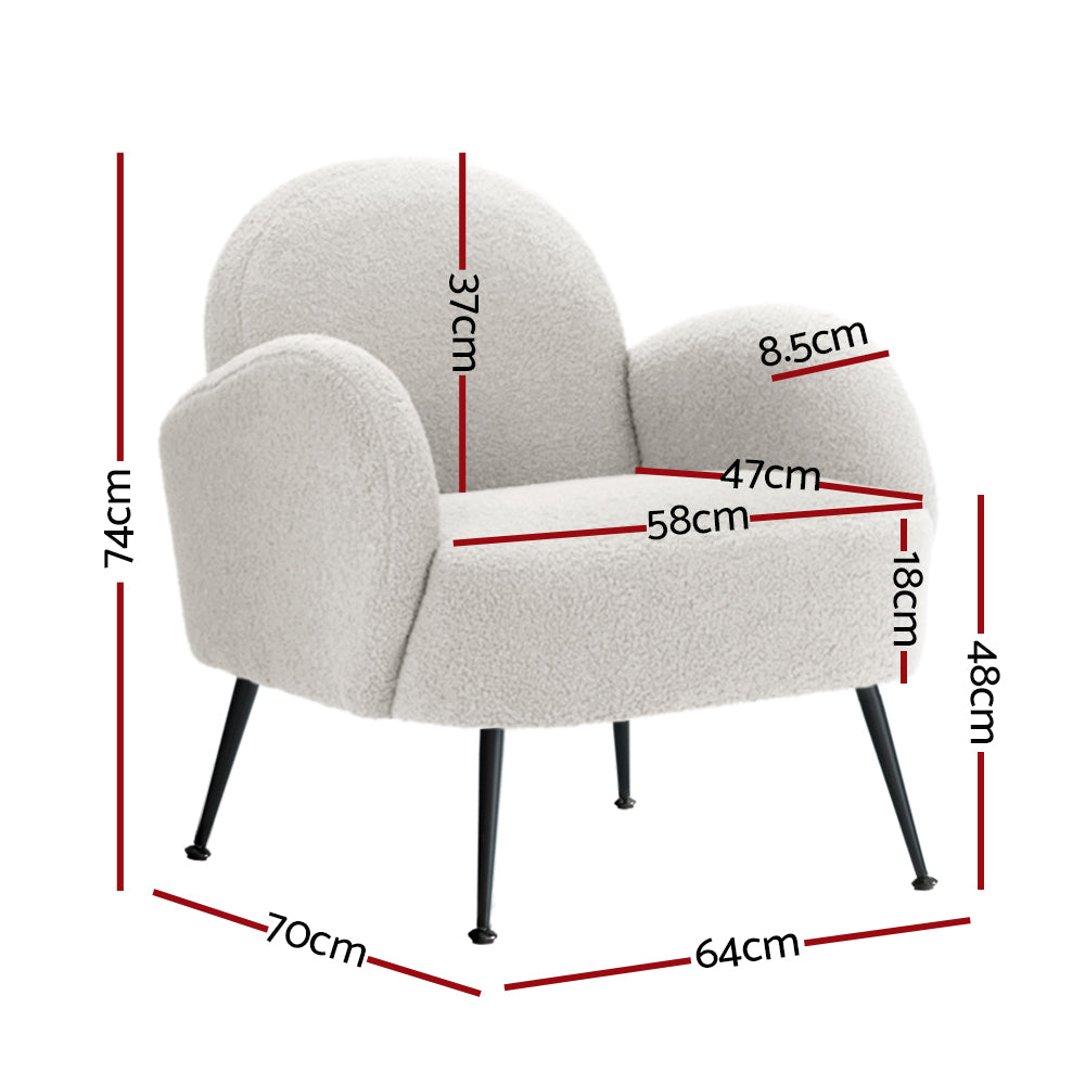 Ebony Boucle Occasional Chair - White – furniture piece by Interior Ave