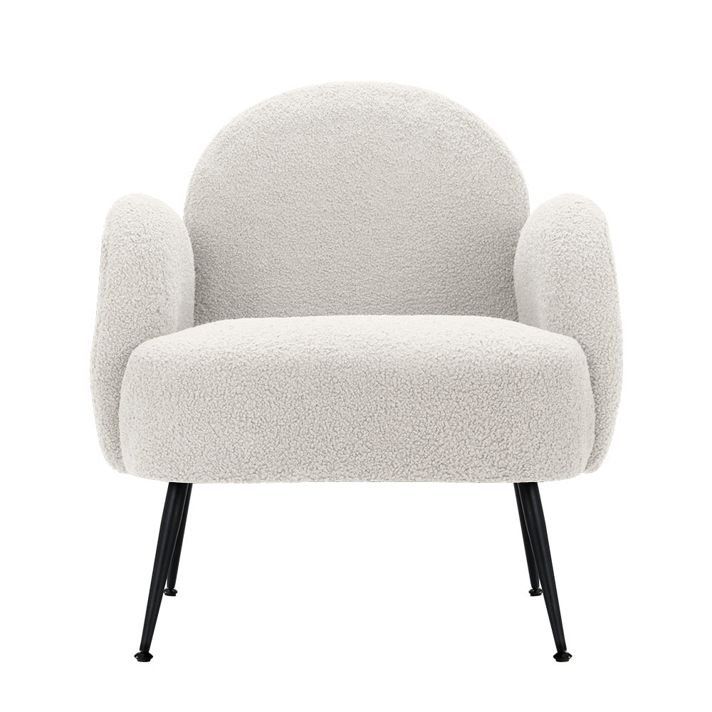 Ebony Boucle Occasional Chair - White – furniture piece by Interior Ave