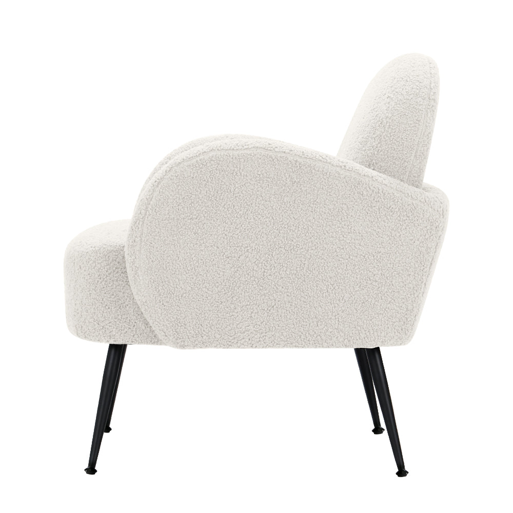 Ebony Boucle Occasional Chair - White – furniture piece by Interior Ave