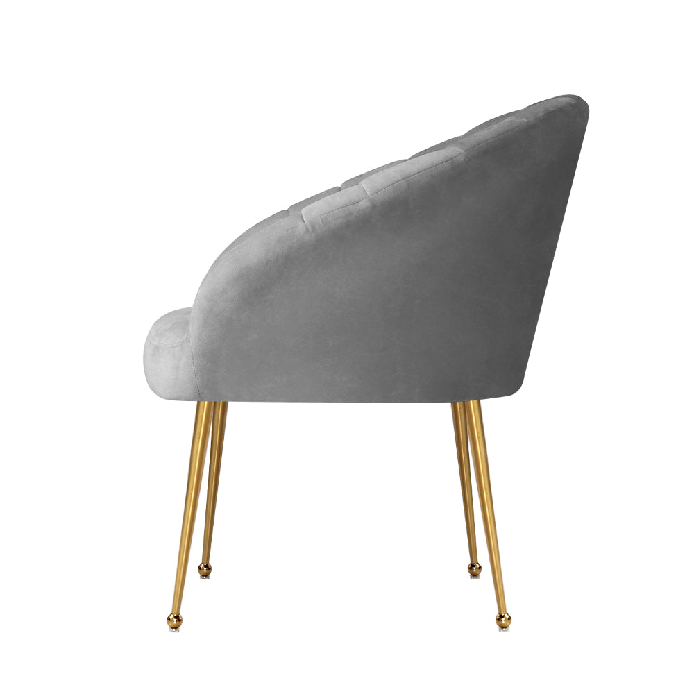 Valence Velvet Armchair - Grey – modern armchair by Interior Ave