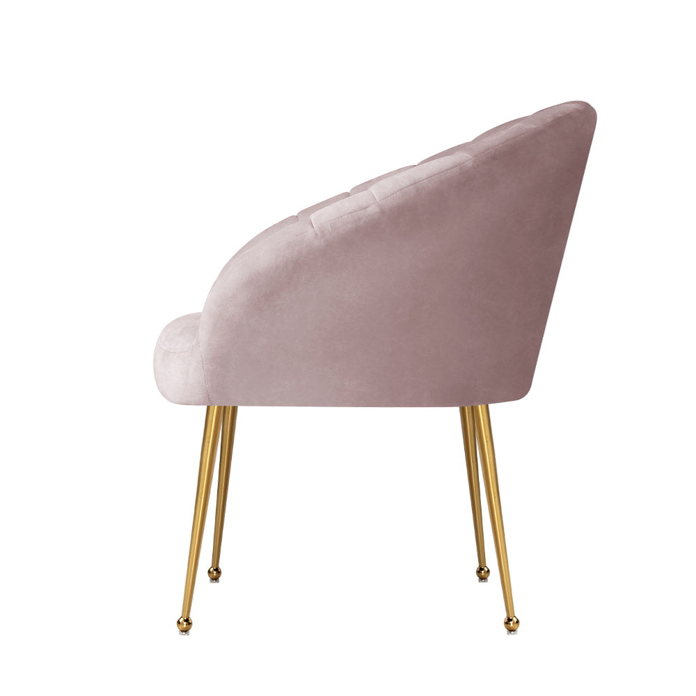 Valence Velvet Armchair - Pink – modern armchair by Interior Ave