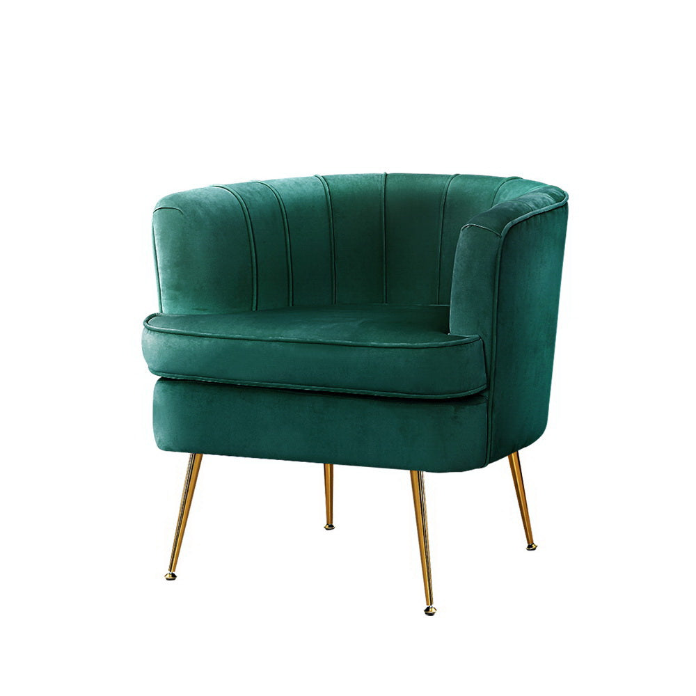 Duke Velvet Armchair - Green – modern armchair by Interior Ave