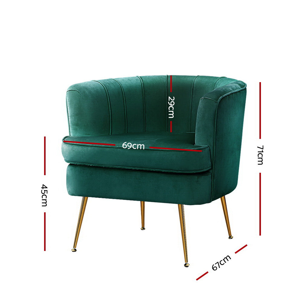 Duke Velvet Armchair - Green – modern armchair by Interior Ave