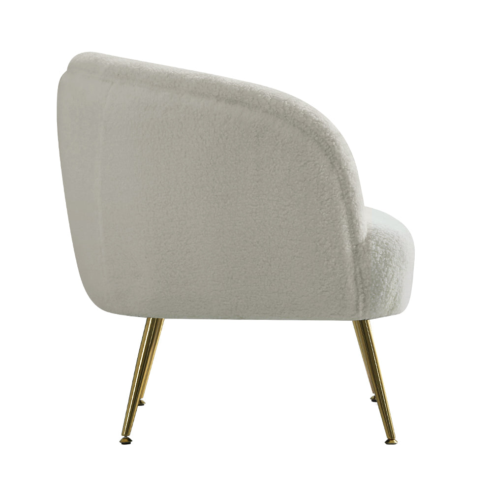 Sherpa Boucle Accent Chair - White – furniture piece by Interior Ave