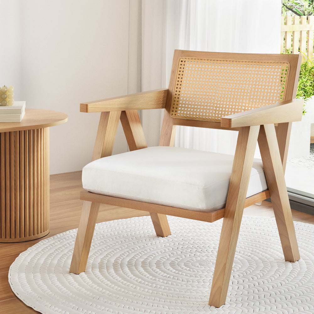 Eloise Rattan Armchair – Natural Finish – modern armchair by Interior Ave