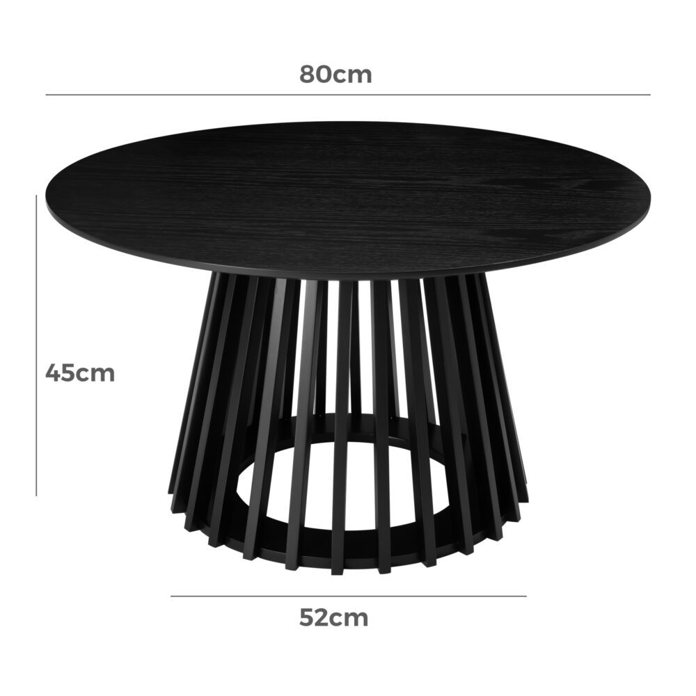 Haven Silhouette Coffee Table - 80cm - Black