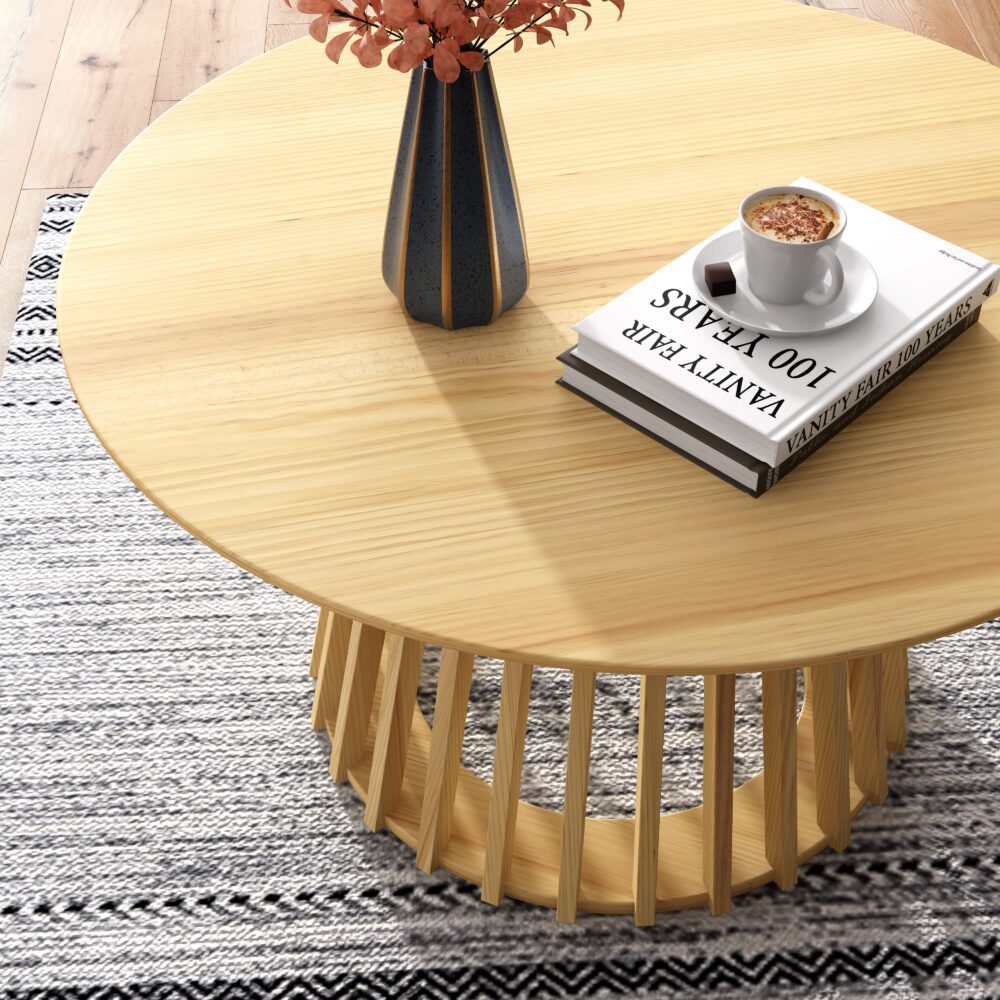 Haven Silhouette Coffee Table - 80cm - Natural – premium furniture by Interior Ave