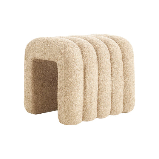 Calista Teddy Arch Ottoman - Beige – modern ottoman or footstool by Interior Ave