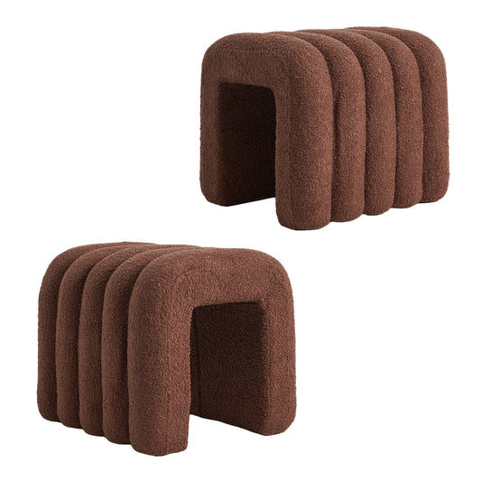 Calista Teddy Arch Ottoman - Chocolate - Set of Two – modern ottoman or footstool by Interior Ave