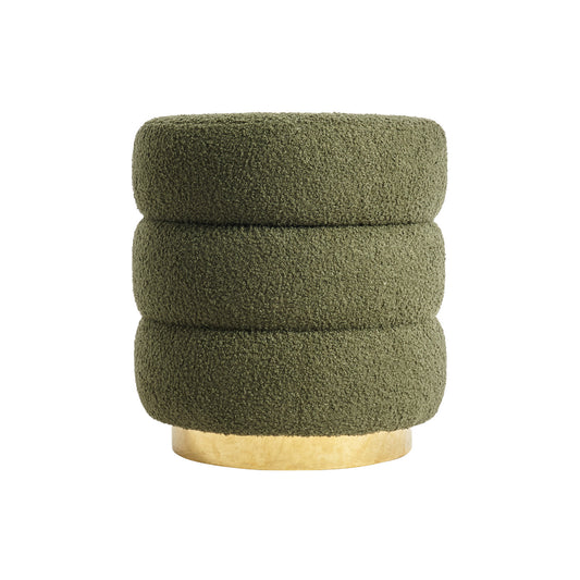 Calista Round Teddy Ottoman - Green – modern ottoman or footstool by Interior Ave