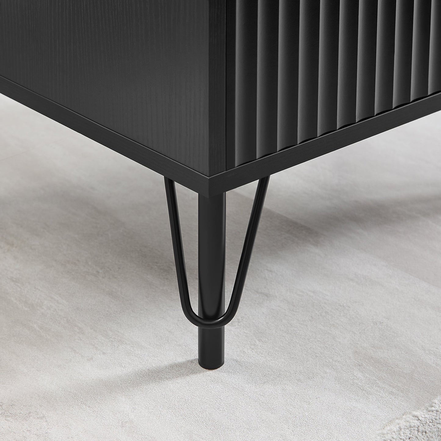 Milan Two Drawer Bedside Table - Black
