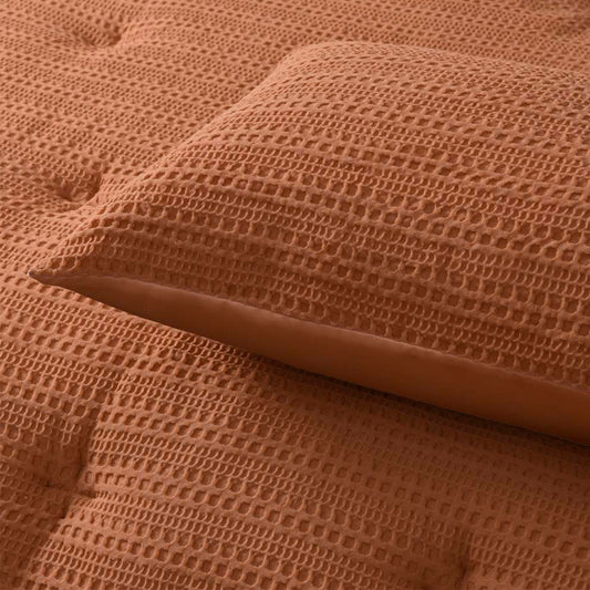 Papaya Waffle Comforter Set - King