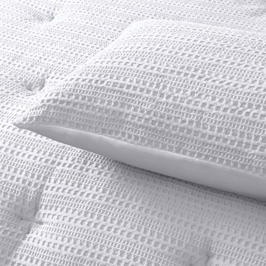 White Waffle Comforter Set - King