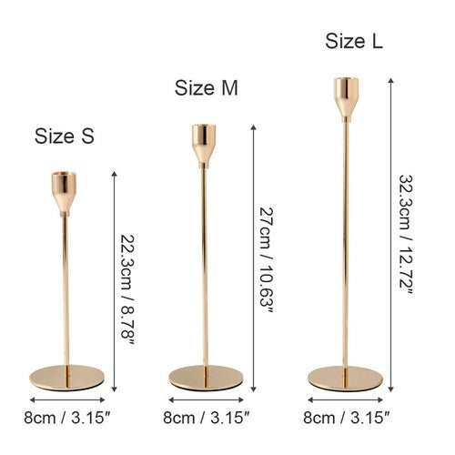 Aurelia Taper Candle Holders – Gold Set of 3