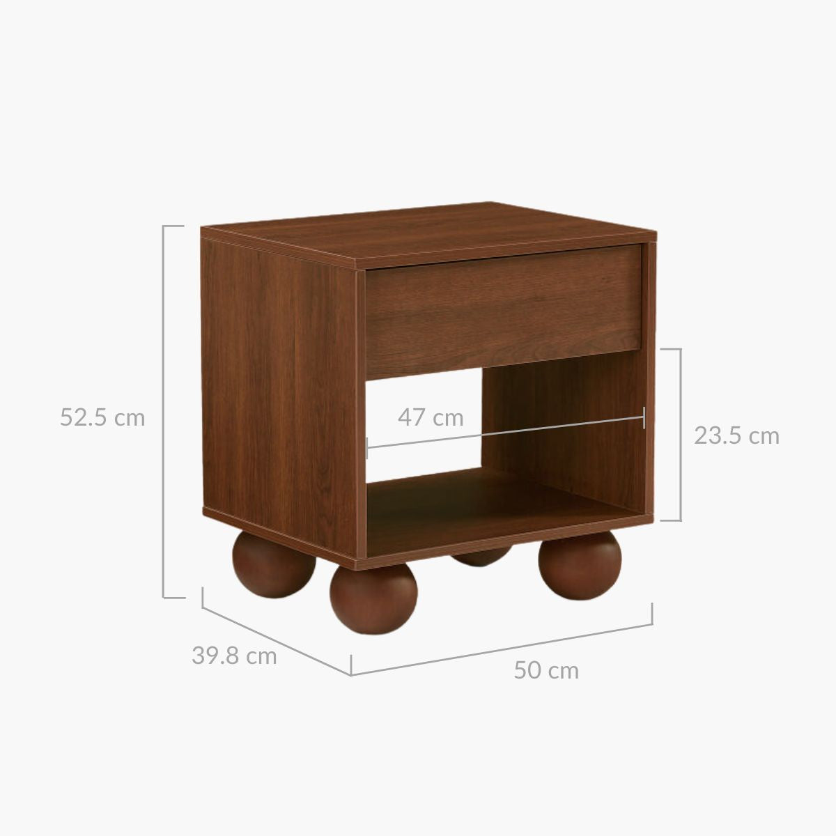 Japandi Bedside Table - Walnut