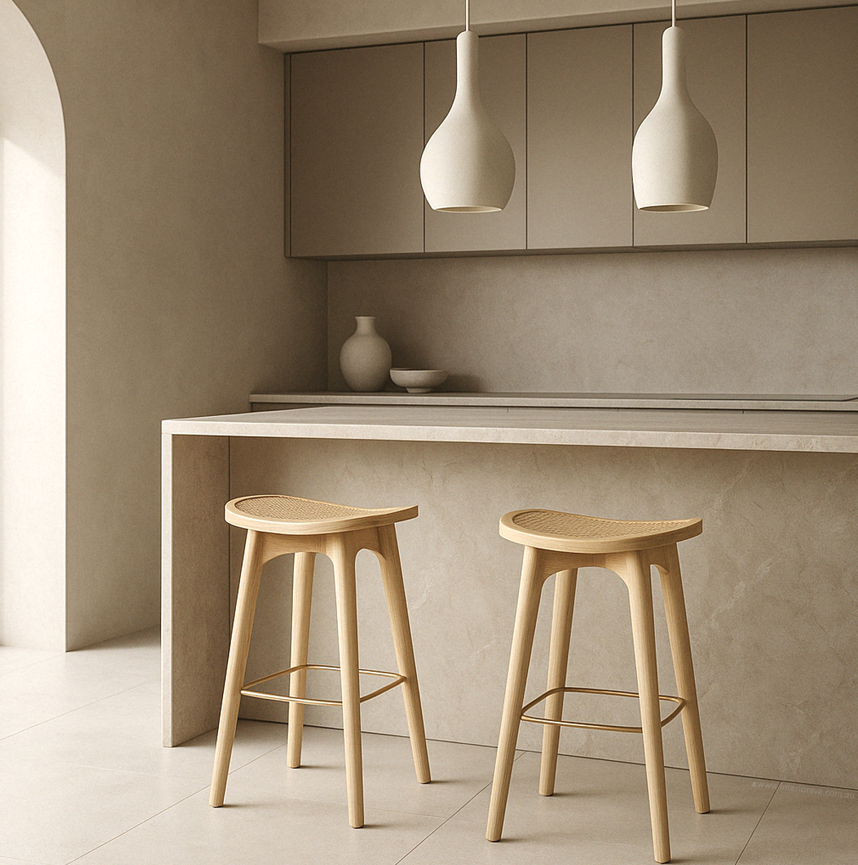 Viola Rattan Bar Stools - Set of Two – modern bar stool by Interior Ave