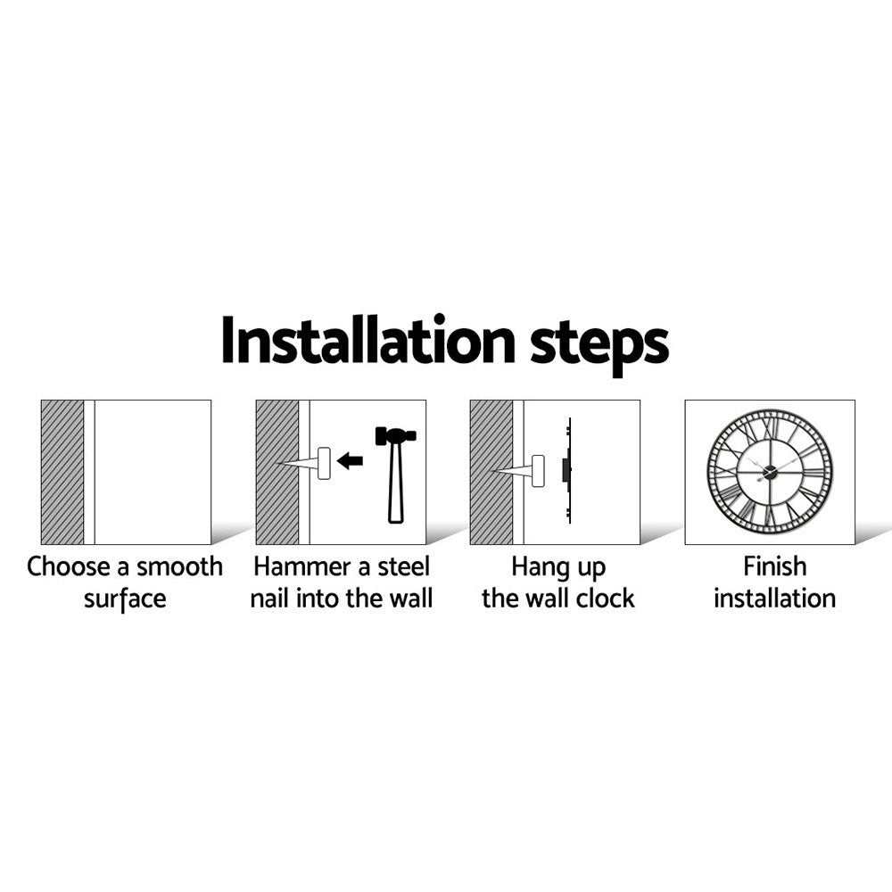 Large Roman Numeral Wall Clock - 60cm