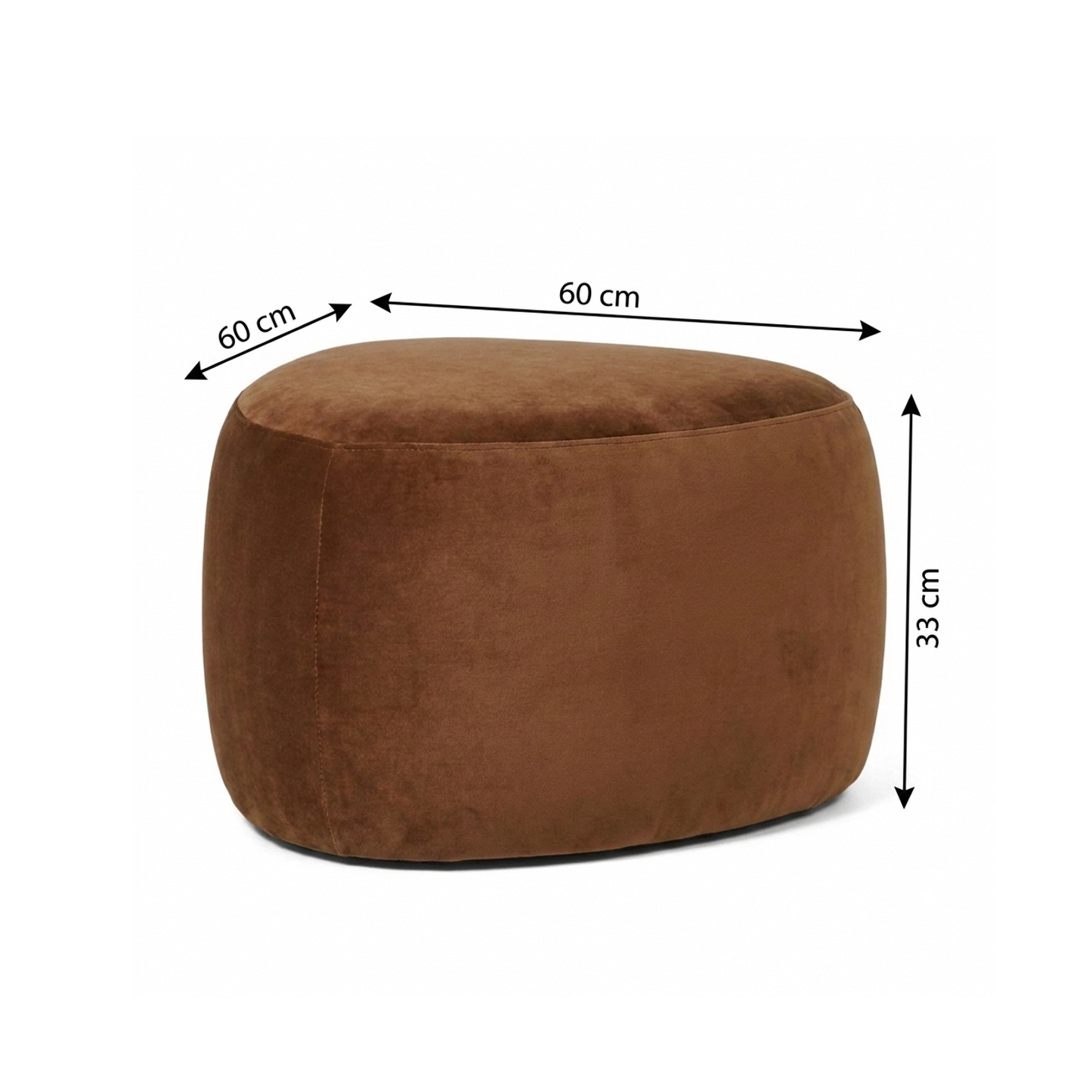 Cove Pebble Ottoman - Cinnamon