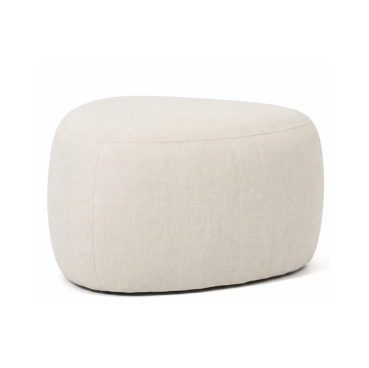 Cove Pebble Ottoman - Vanilla