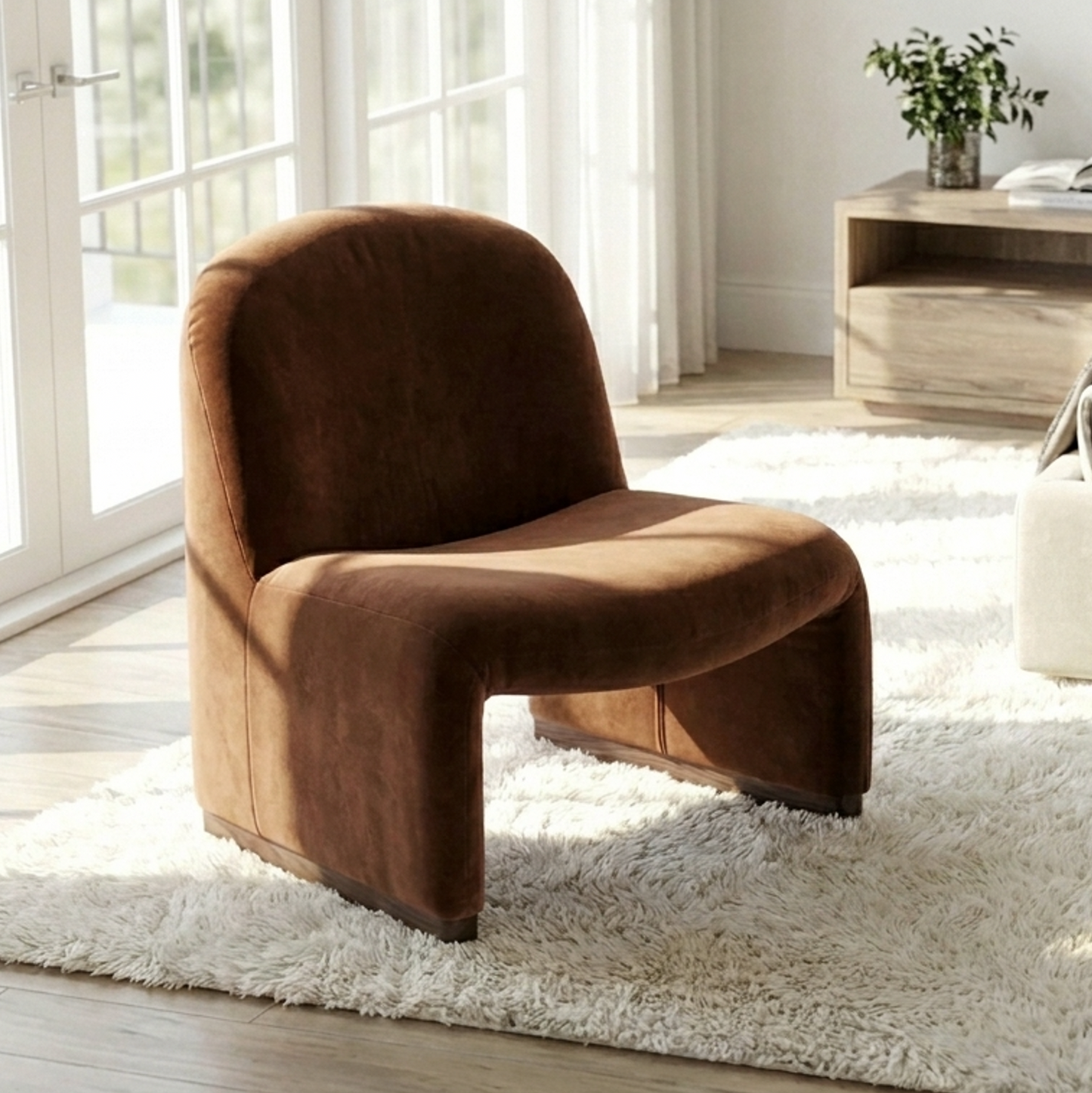 Haven Curved Armchair – Chestnut