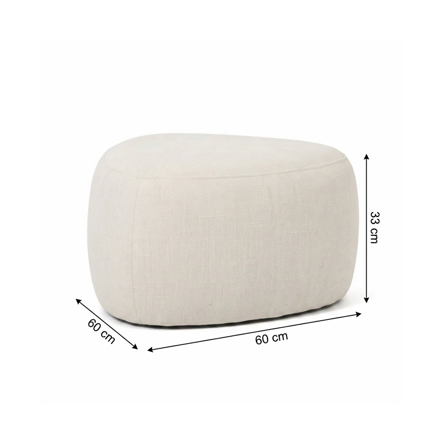 Cove Pebble Ottoman - Vanilla