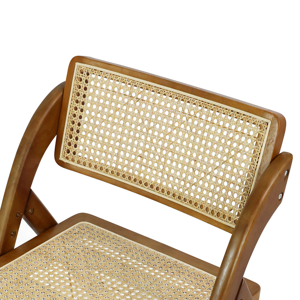Levede 2X Foldable Rattan Dining Chairs Walnut-1864183281692577796