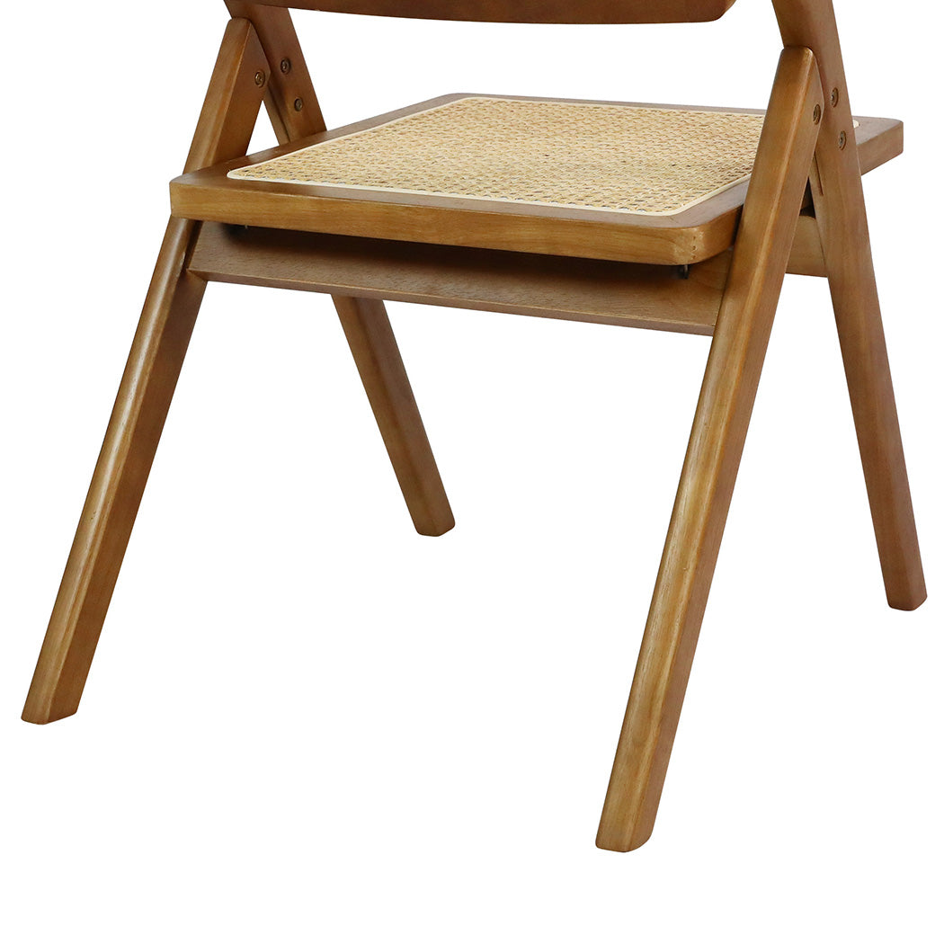 Levede 2X Foldable Rattan Dining Chairs Walnut-1864183281692577797