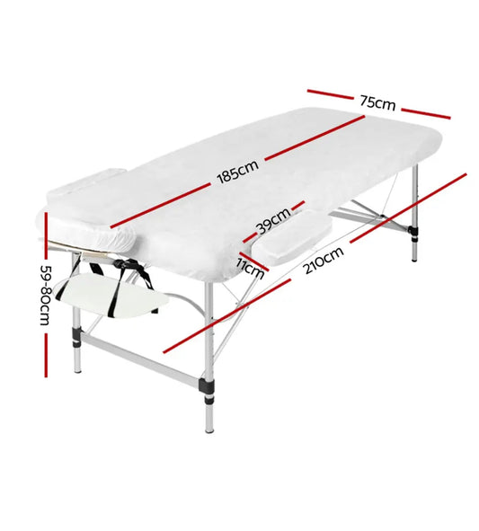 MASSAGE TABLE / BEAUTY BED - WHITE - TRI FOLD