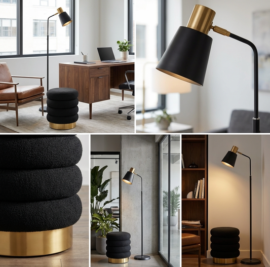 Judo Floor Lamp LED Light Stand - Black