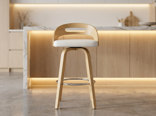 Kivo White Bar Stools | Designer Bar Stools by Interior Ave