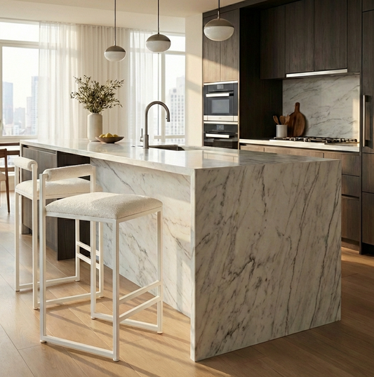 La Maison Boucle Bar Stool - White Boucle