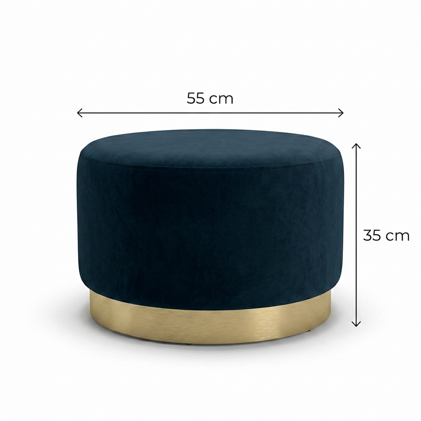 Monaco Round Ottoman - Ocean
